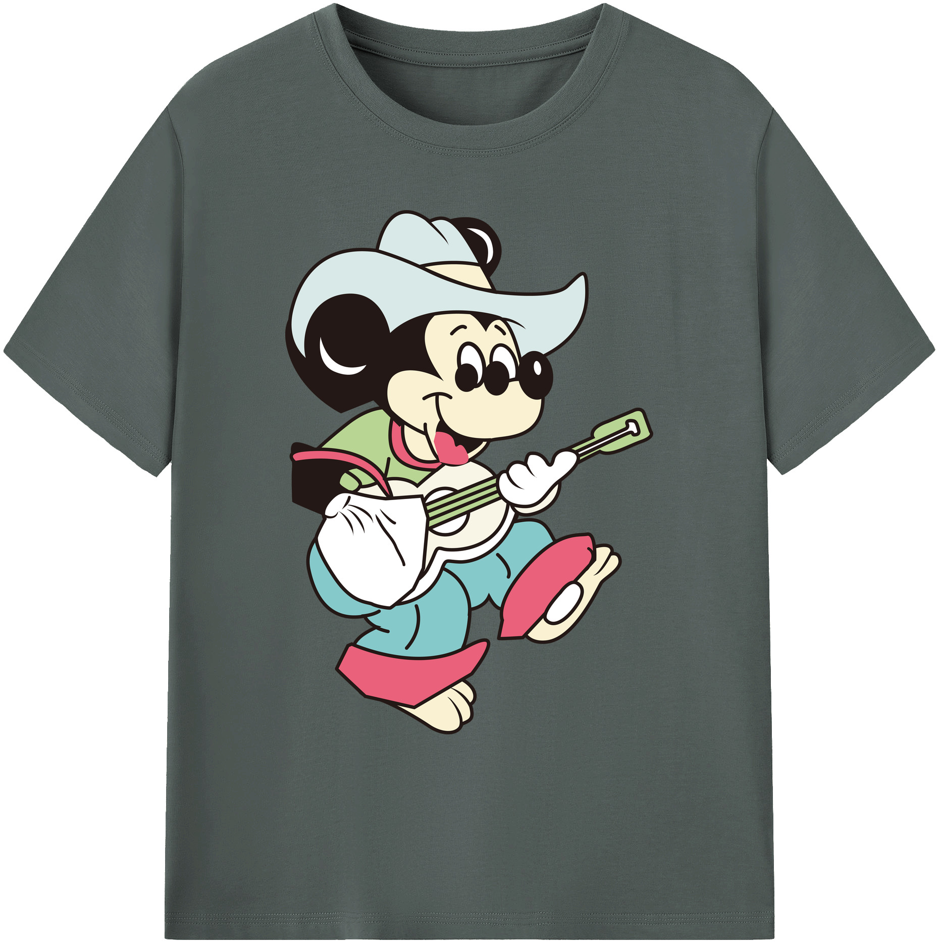 ミッキーマウス Mickey Mouse 綿100％ メンズ半袖Tシャツ｜肌触りやわらか＆通気性